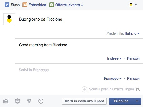 Post multilingua su Facebook: il giusto target