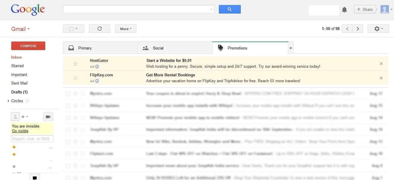 Consigli sul funzionamento degli annunci Gmail per un sito B2B ads