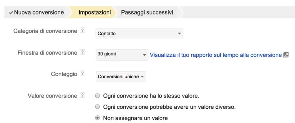 Conversioni uniche Adwords