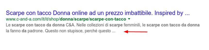 Per scrivere una meta description efficace dobbiamo fare attenzione alla lunghezza del testo.