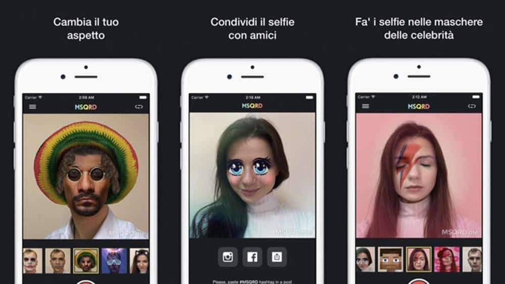 MSQRD app per video-selfie su iOS